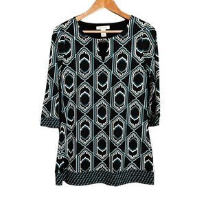 3 for $30! White House black market patterned tunic top